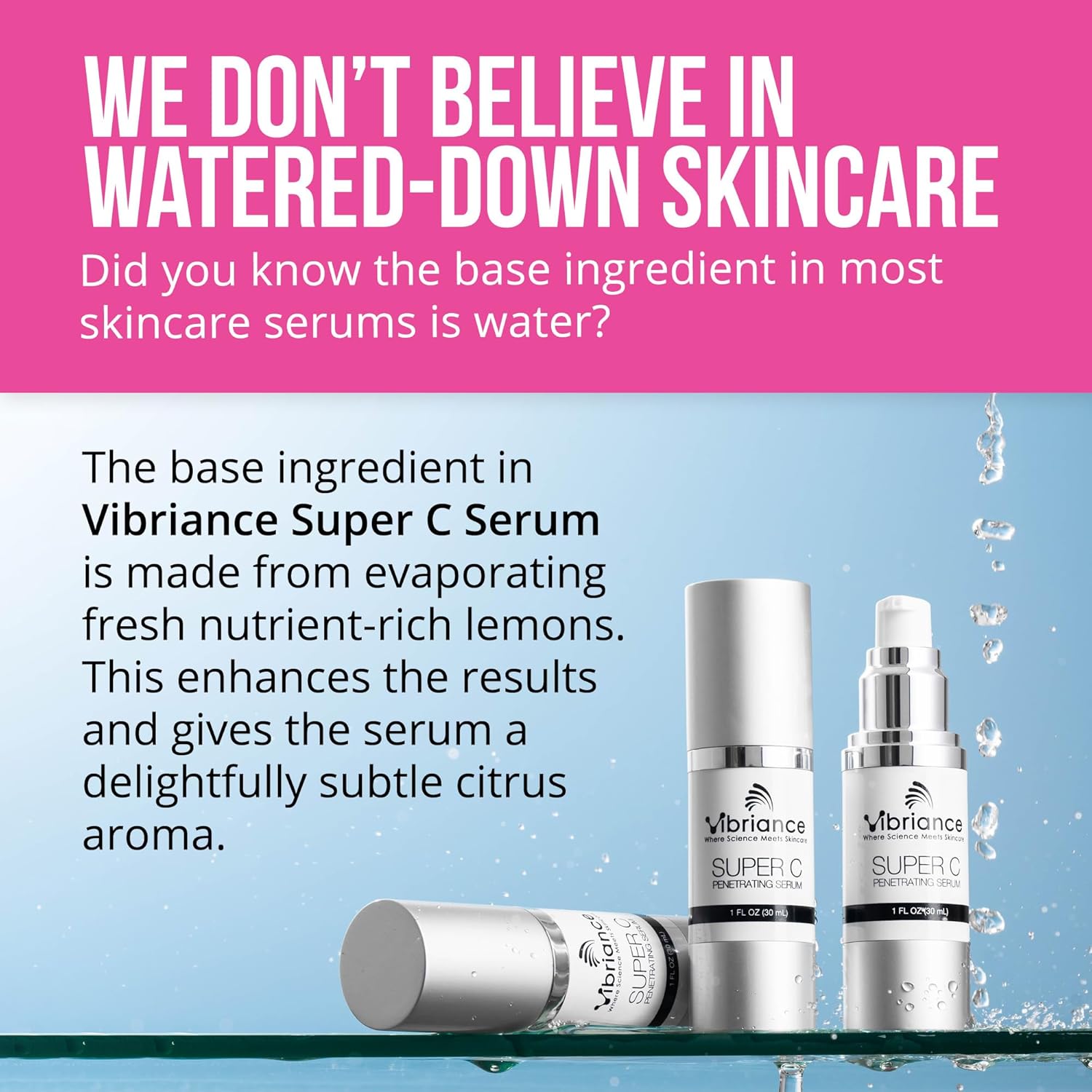 Vibriance Super C Serum for Mature Skin - All-in-One Vitamin Formula Hydrates, Firms, Lifts, Smooths, Targets Age Spots, Wrinkles, 1 fl oz