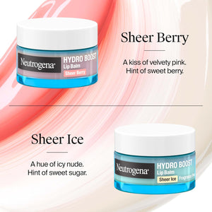 Neutrogena Hydro Boost Hyaluronic Acid, Unscented Lip Balm Leaves Lips Feeling Hydrated, Sheer Ice Nude Lip Balm with a Sweet Sugar Flavor, Fragrance Free, 0.5 oz