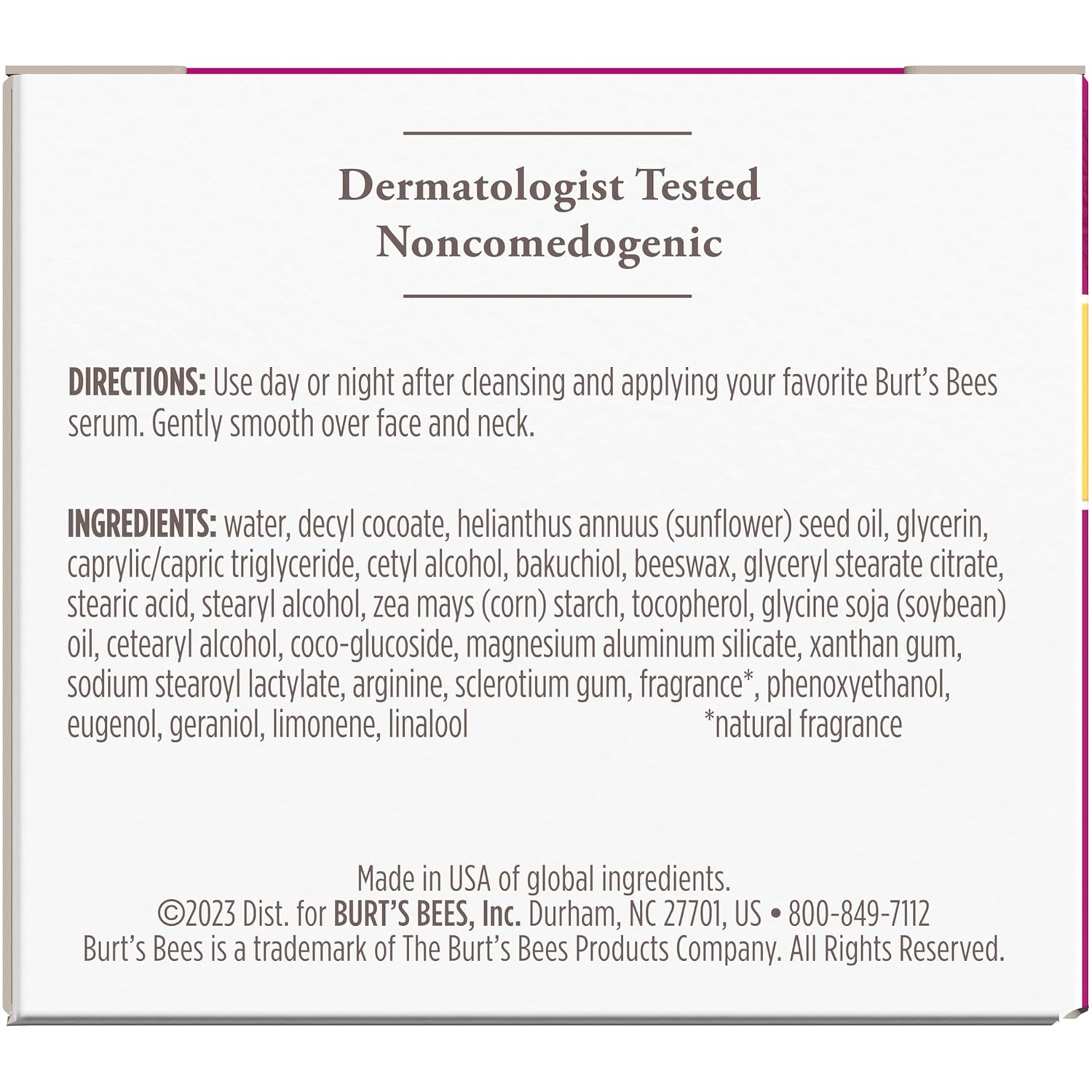 Burt's Bees Renewal Firming Face Cream, Anti-Aging Retinol Alternative, Moisturizing Natural Origin Skin Care, 1.8 Ounce (Packaging May Vary)