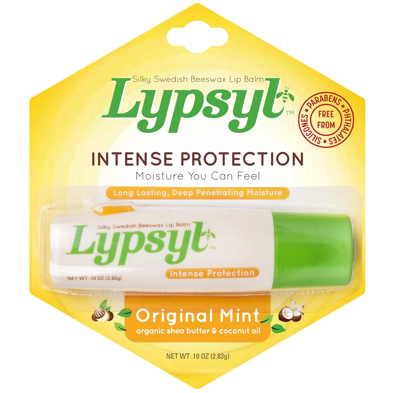 Lypsyl Intense Protection Original Mint, Lip Balm 0.10 oz (Pack of 3)