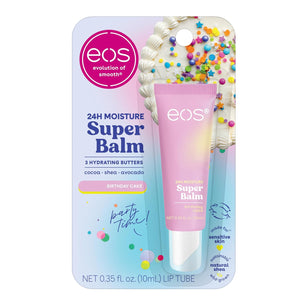 eos Natural Shea Lip Balm- Birthday Cake, All-Day Moisture Lip Care Products, 0.25 oz