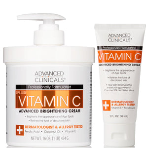 Advanced Clinicals Hyaluronic Acid Moisturizer Body Cream W/Vitamin E | Hydrating Cream & Body Lotion For Women & Men To Help Improve Look of Wrinkles, Dry Skin, Crepey Looking Skin, W/Travel Size