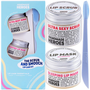 Handmade Heroes 100% Natural Lip Scrub, Vegan Conditioning Coconut Exfoliator - Gentle Exfoliant, Sugar Polish and Scrubber for Chapped Dry Lips, 1oz (Coconut Sorbet)