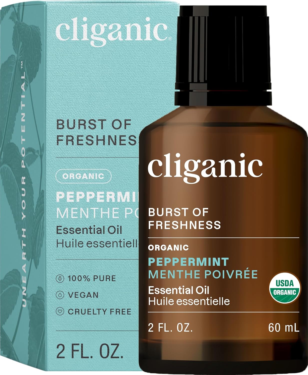Cliganic Organic Rosemary Essential Oil, 100% Pure Natural, for Hair, Skin, Aromatherapy | Non-GMO Verified (Packaging May Vary)