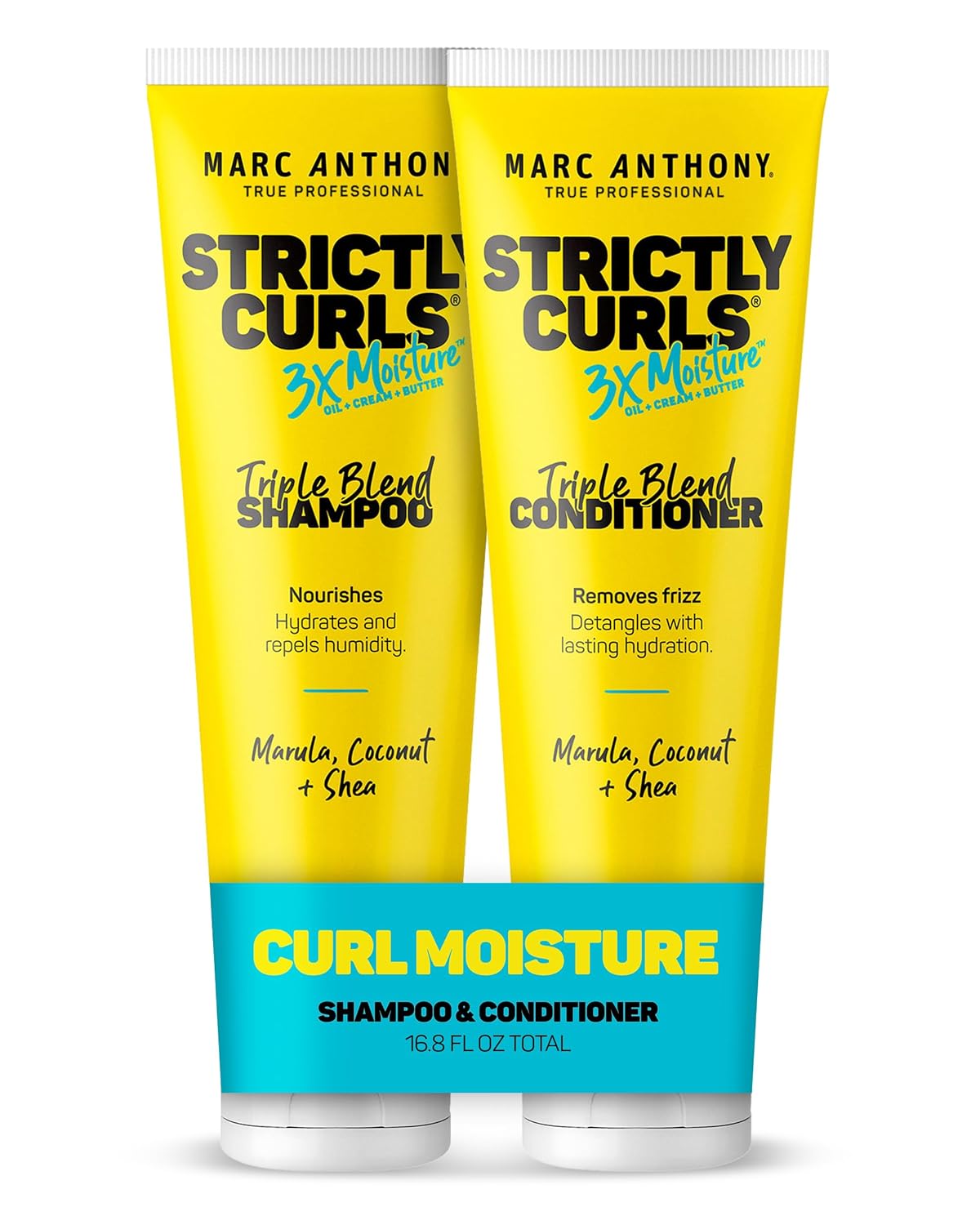 Marc Anthony Shampoo and Conditioner Set, Grow Long Biotin - Anti-Frizz Deep Conditioner For Split Ends & Breakage - Vitamin E, Caffeine & Ginseng for Curly, Dry & Damaged Hair