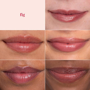 Burt's Bees Shimmer Lip Tint Set, Tinted Lip Balm Stick, Moisturizing for All Day Hydration with Natural Origin Glowy Pigmented Finish & Buildable Color, Fig (4-Pack)
