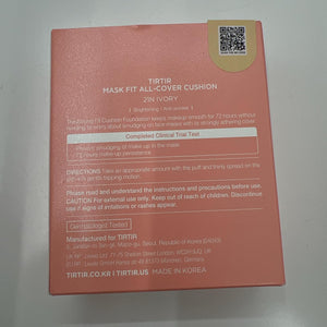 TIRTIR Mask Fit All Cover Pink Cushion Foundation | High coverage, Velvety Matte Finish, Lightweight, Flawless, Corrects Redness, Korean Cushion (#21N Ivory, Full Size, 0.63 Fl Oz)