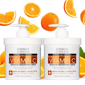 Advanced Clinicals Hyaluronic Acid Moisturizer Body Cream W/Vitamin E | Hydrating Cream & Body Lotion For Women & Men To Help Improve Look of Wrinkles, Dry Skin, Crepey Looking Skin, 16 Ounce