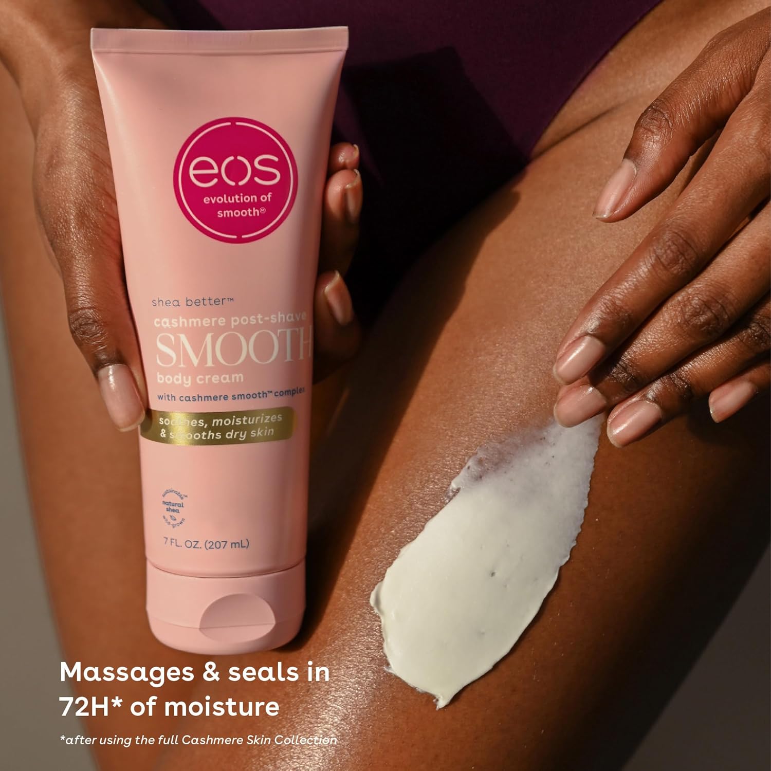 eos Cashmere Skin Collection Post-Shave Smooth Body Cream- Vanilla Cashmere Scented, 72-Hour Hydration, 7 fl oz