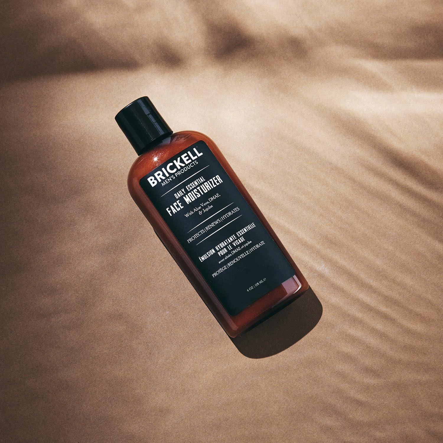 Brickell Men's Daily Essential Face Moisturizer for Men, Natural and Organic Fast-Absorbing Face Lotion with Hyaluronic Acid, Green Tea, and Jojoba, 4 Ounce, Scented