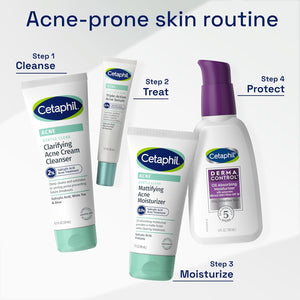 Cetaphil Acne Face Wash, Gentle Clear Clarifying Acne Cream Cleanser with 2% Salicylic Acid, Deep Cleans & Treats Acne Prone Skin, Skin Care for Sensitive Skin, 4.2oz