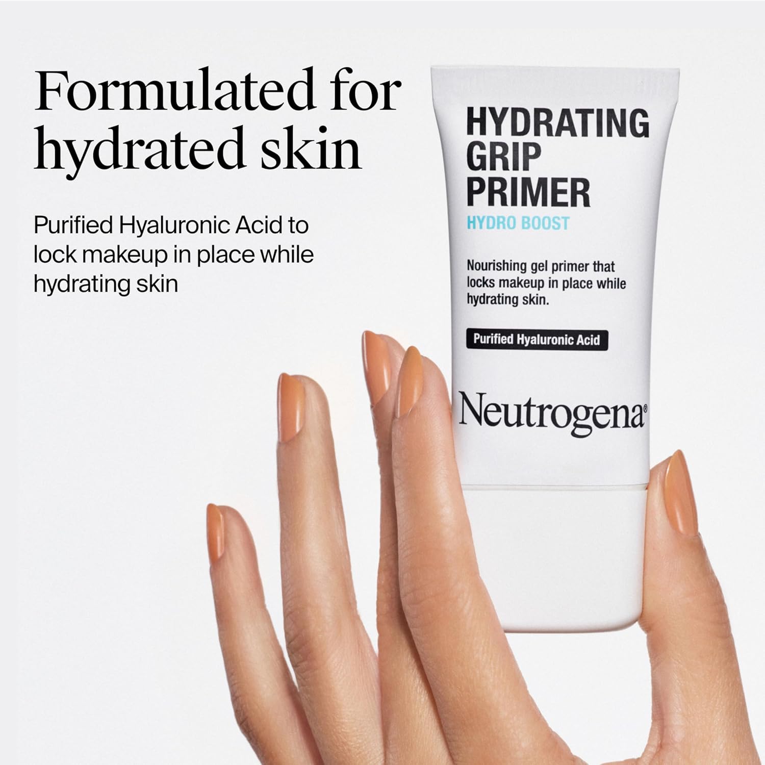 Neutrogena Hydro Boost Hydrating Grip Primer with Purified Hyaluronic Acid, Invisible Gel Face Primer Locks Makeup in Place, Extends Wear and Hydrates Dull Skin, Dewy Finish, 1.0 oz