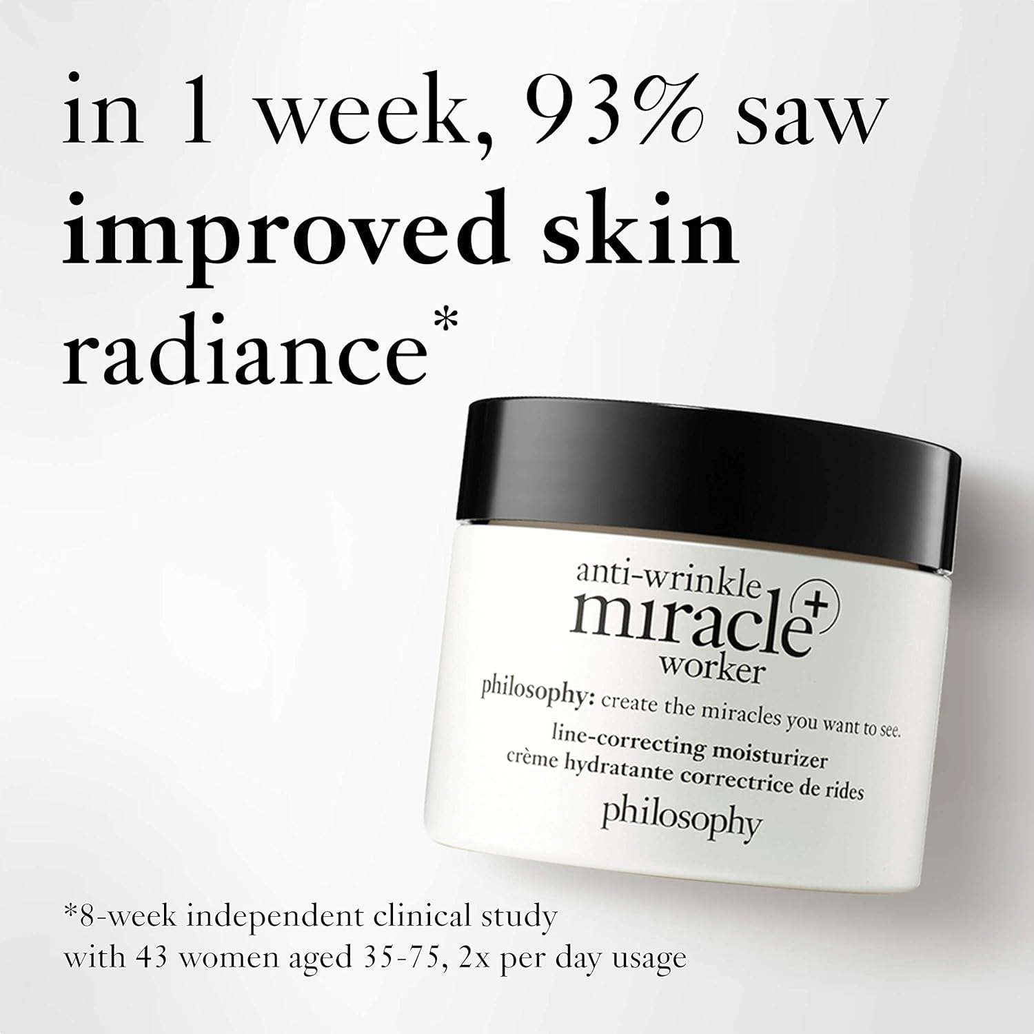 philosophy anti-wrinkle miracle worker line-correcting face moisturizer - with vitamin C & hyaluronic acid - instantly improves skin smoothness and radiance