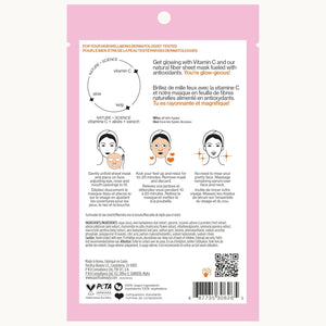 Pacifica Sheet Face Mask - Glow Baby Brightening Facial Mask w/Vitamin C, Aloe & Kelp – Cooling Mask for Dark Spots & Fine Lines - Clean Beauty Vegan & Cruelty-Free Dermatologist Tested