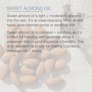 Pure Body Naturals Sweet Almond Oil – 100% Pure & Cold Pressed, for Hair, Skin, Nails & Massage (4 fl oz)
