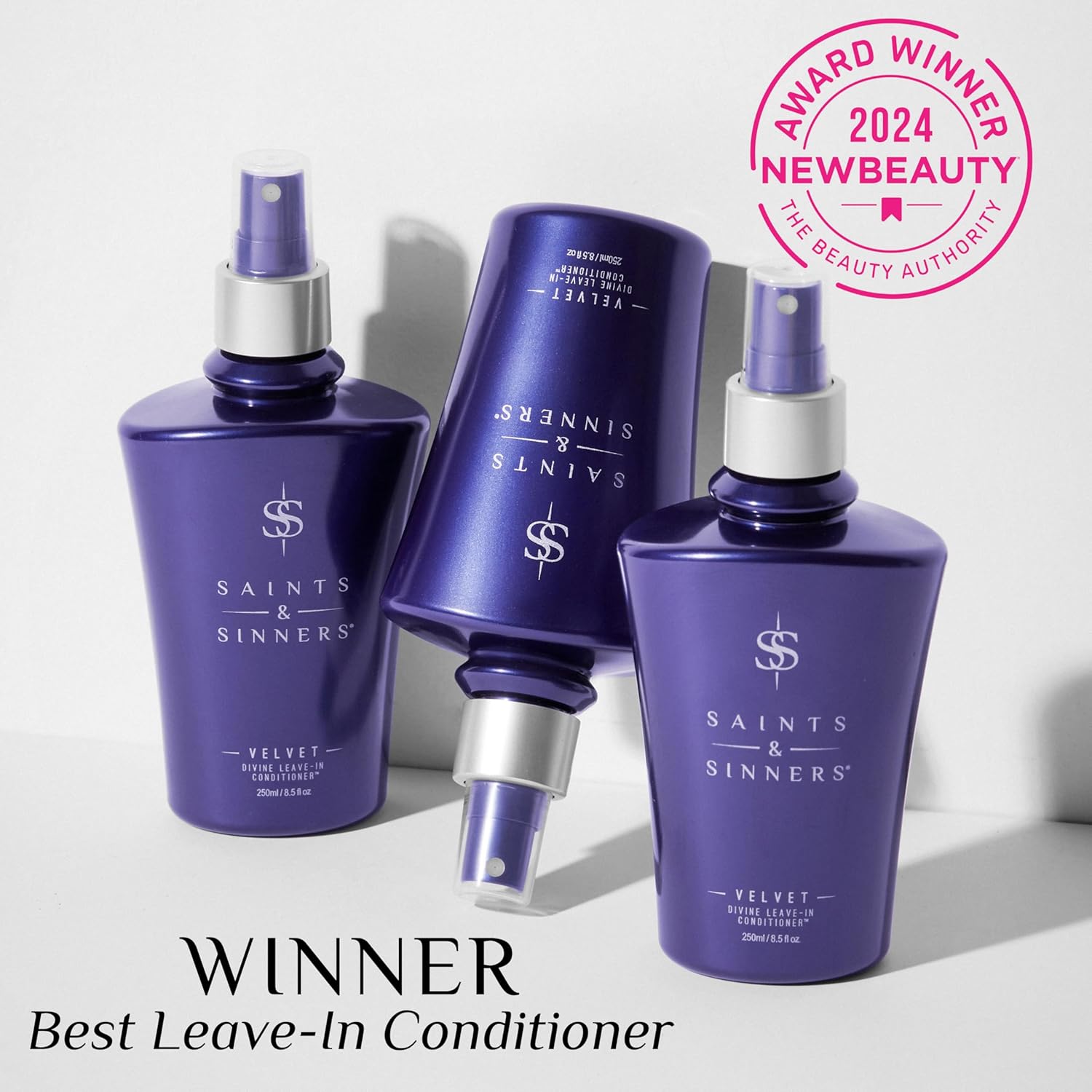 Saints & Sinners Velvet Divine Leave-In Moisturizing Conditioner Hair Detangler Spray for ALL TYPES. Helps Dry Dull Frizzy Coarse Tangled Thermally Environmentally Damaged