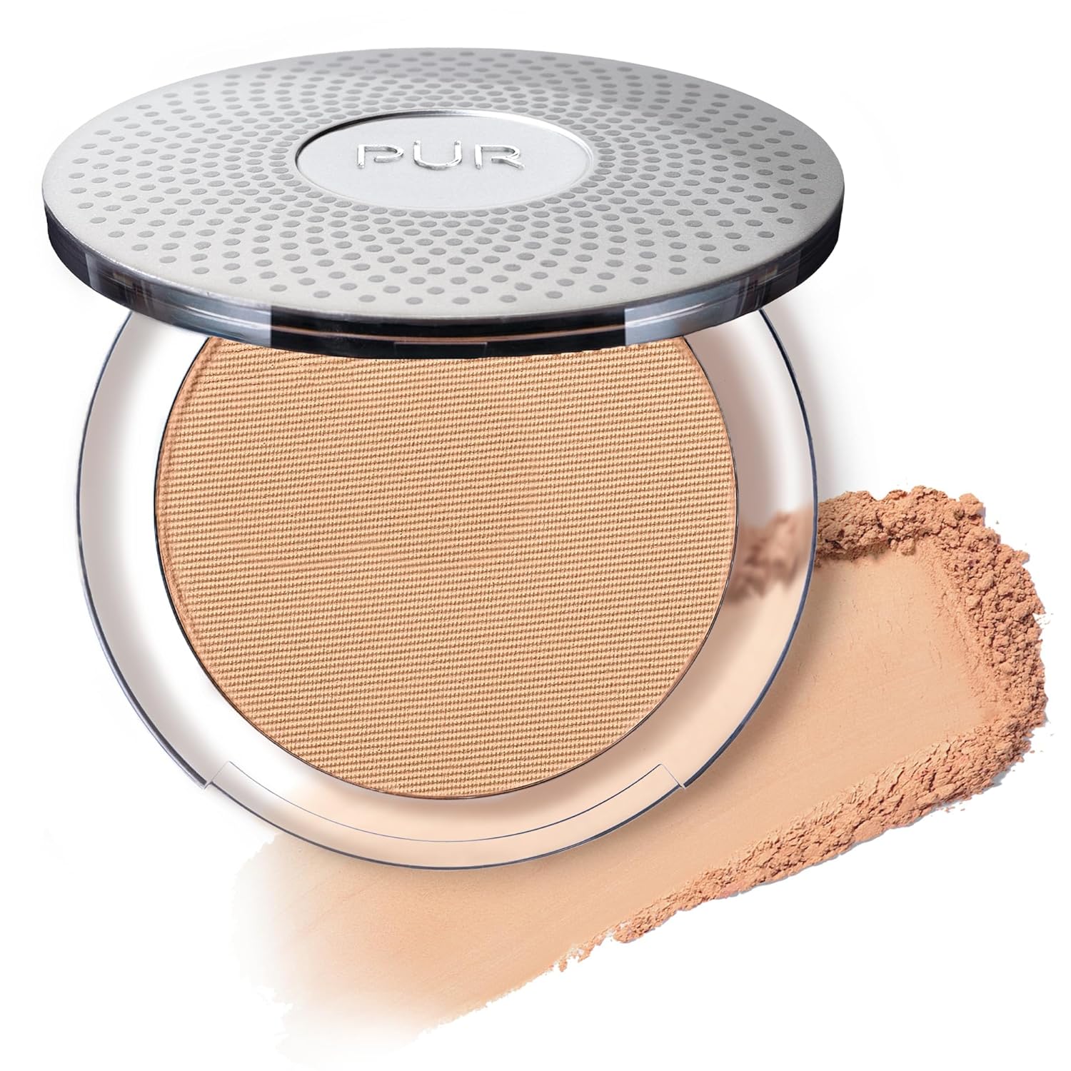 PUR Beauty 4-in-1 Pressed Mineral Makeup Powder Foundation with SPF 15 - Concealer & Finishing Compact Pressed Powder for Face - Buildable Medium to Full Coverage Foundation Powder