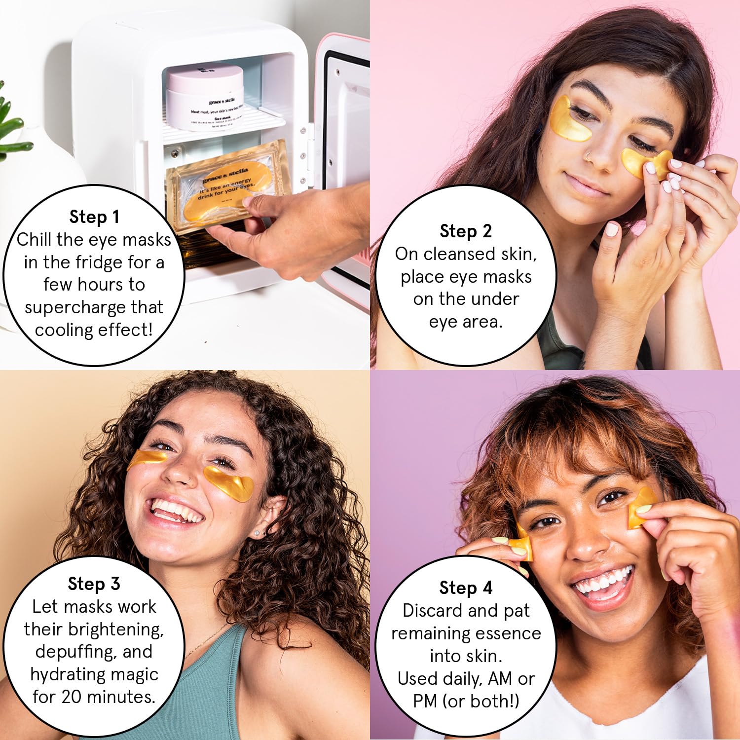 grace & stella Under Eye Mask - Gifts for Women - Reduce Dark Circles, Puffy Eyes, Undereye Bags, Wrinkles - Overnight Gel Under Eye Patches - Bridesmaid Gifts - Vegan Self Care (24 Pairs, Gold)