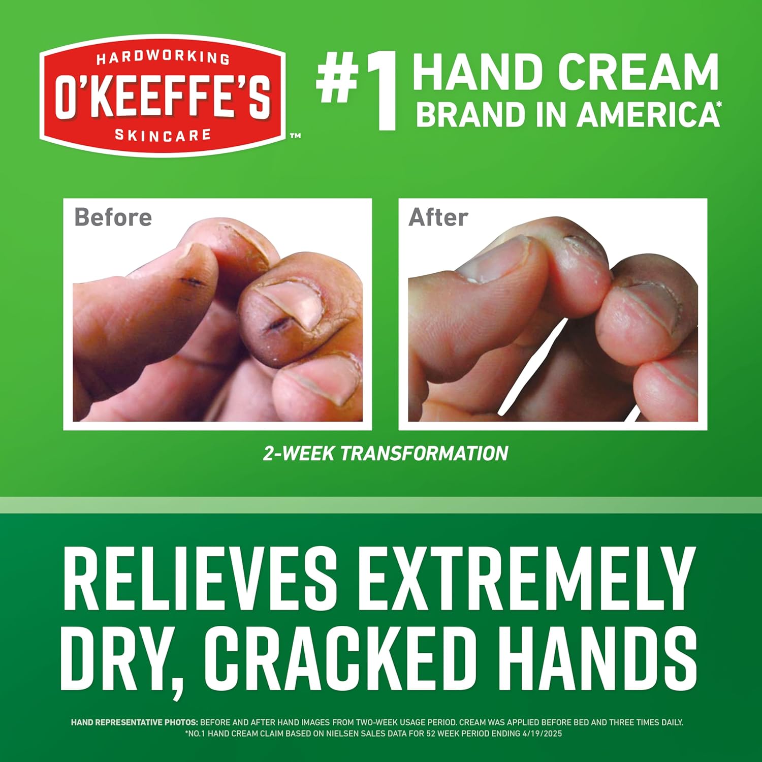 O'Keeffe's Working Hands Hand Cream for Extreme Dryness - 6.8 oz Value Size Jar (2 Pack) - Repairing Skincare for Cracked, Dry Hands