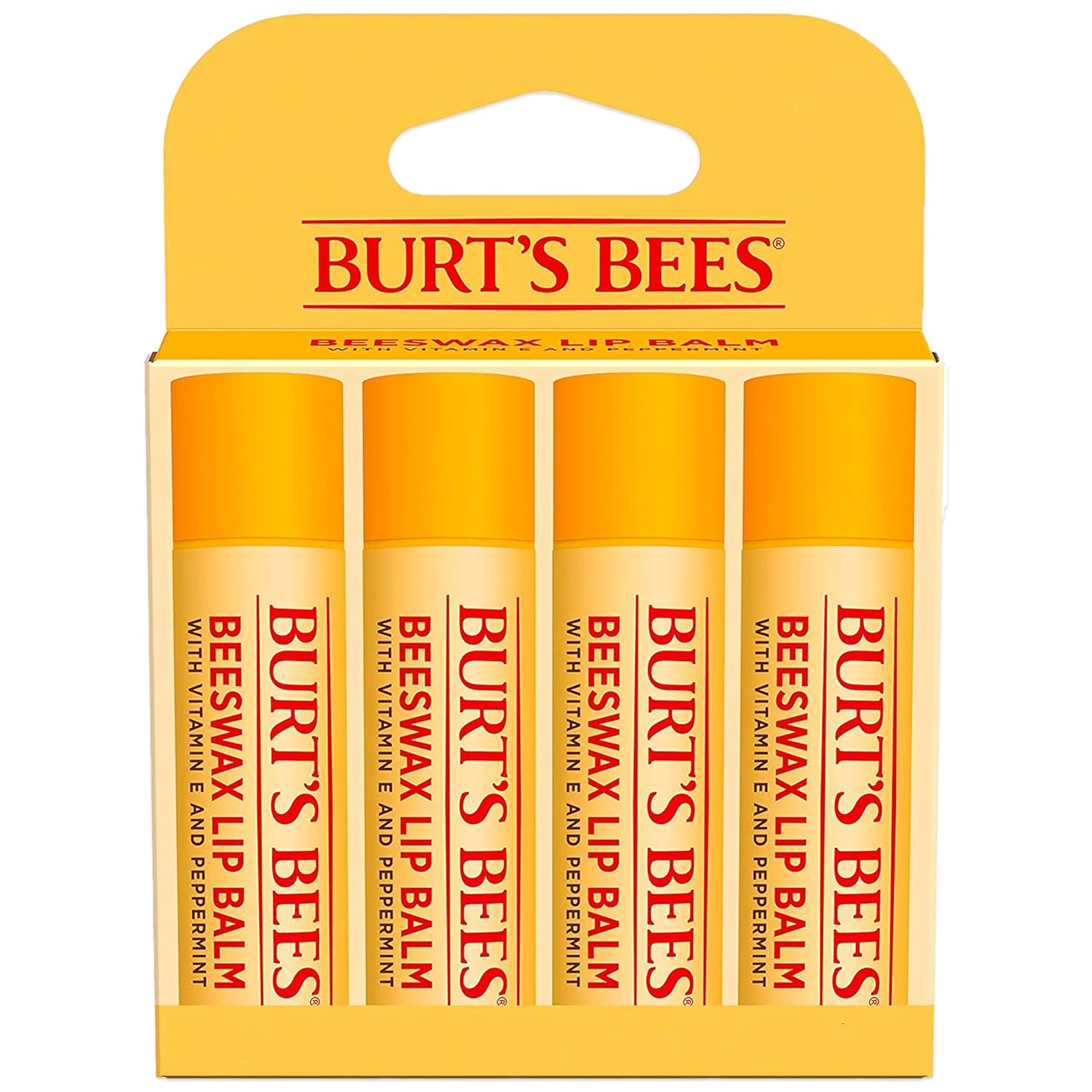 Burt's Bees Lip Balm - Pomegranate, Lip Moisturizer With Responsibly Sourced Beeswax, Tint-Free, Natural Origin Conditioning Treatment, 4 Tubes, 0.15 oz.