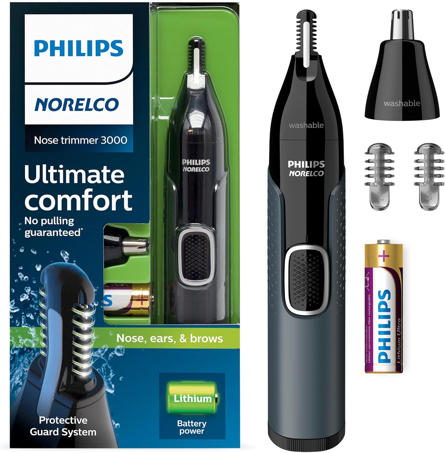 Philips Norelco Nose Trimmer 3000, for Nose, Ears Eyebrows, NT3600/62