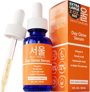 SeoulCeuticals Korean Skin Care 20% Vitamin C Hyaluronic Acid Serum + CE Ferulic Acid - Potent Anti Aging, Anti Wrinkle Korean Beauty 1oz