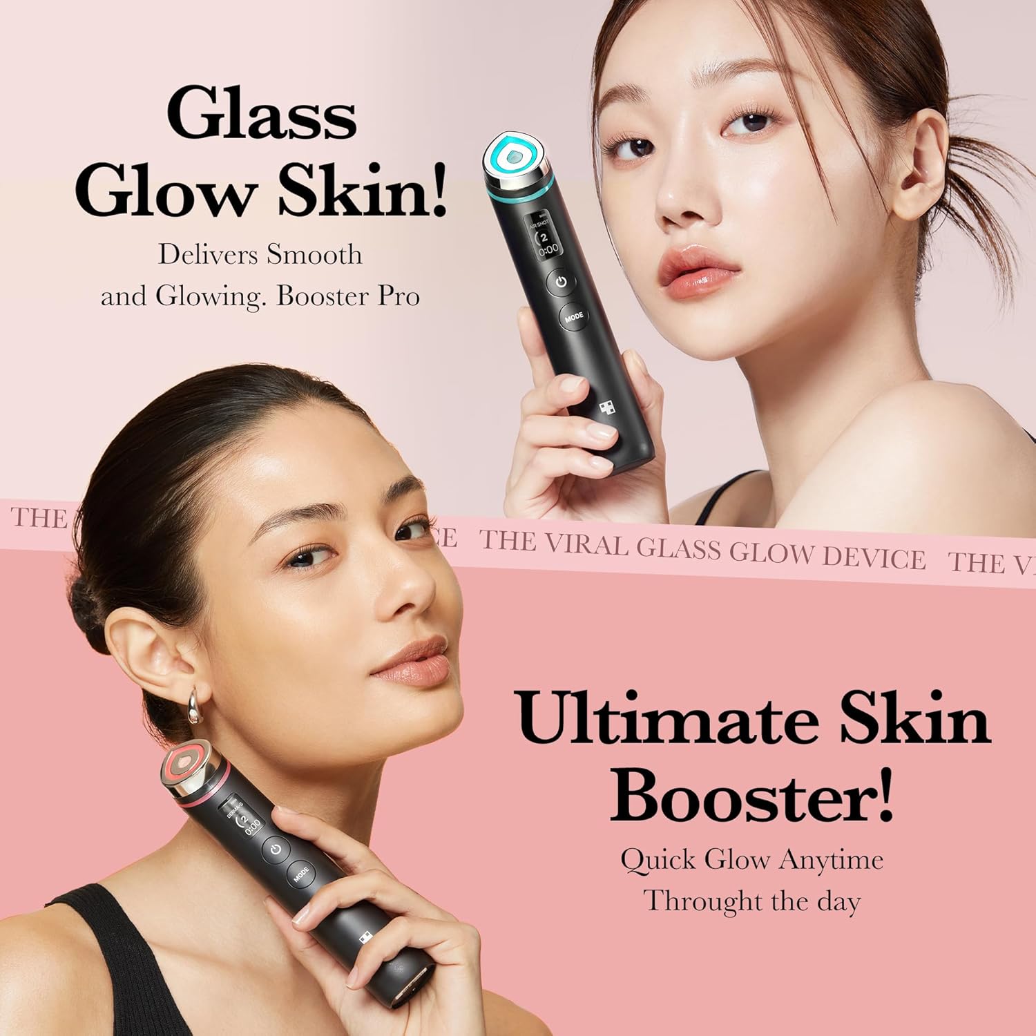 medicube Age-R Booster Pro | 6-in-1 Real Glass Glow Device | Looking Glass Skin with Enhanced Absorption, Radiance, Elasticity,Pore Care | LED Anti-Wrinkle Device | Korean Skin Care
