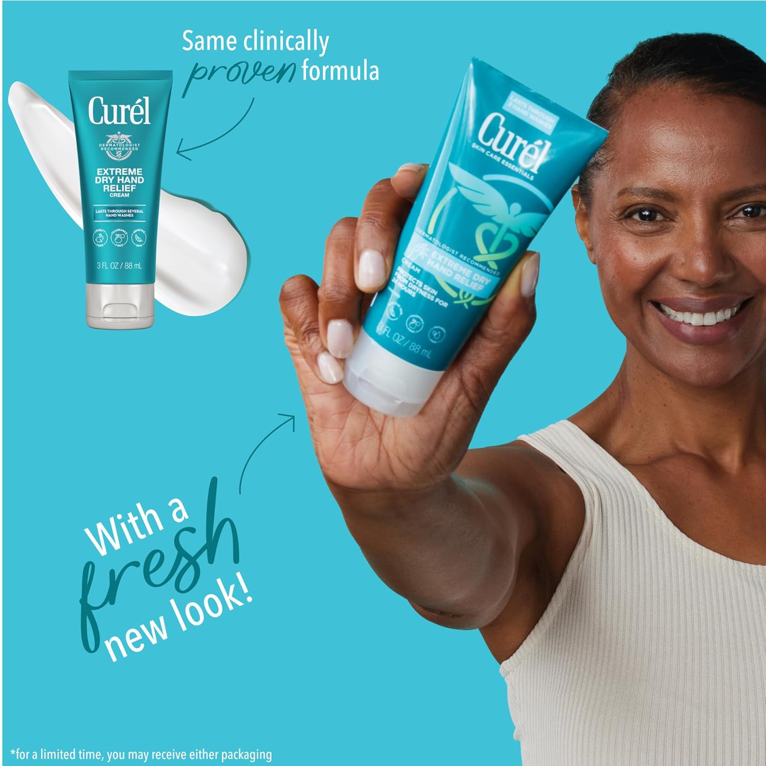 Curel Extreme Dry Hand Relief, Dermatologist Recommended, Long-Lasting Cream For Dry Hands, Paraben Free, Fragrance-Free Hand Lotion, 3 Oz, Pack of 3