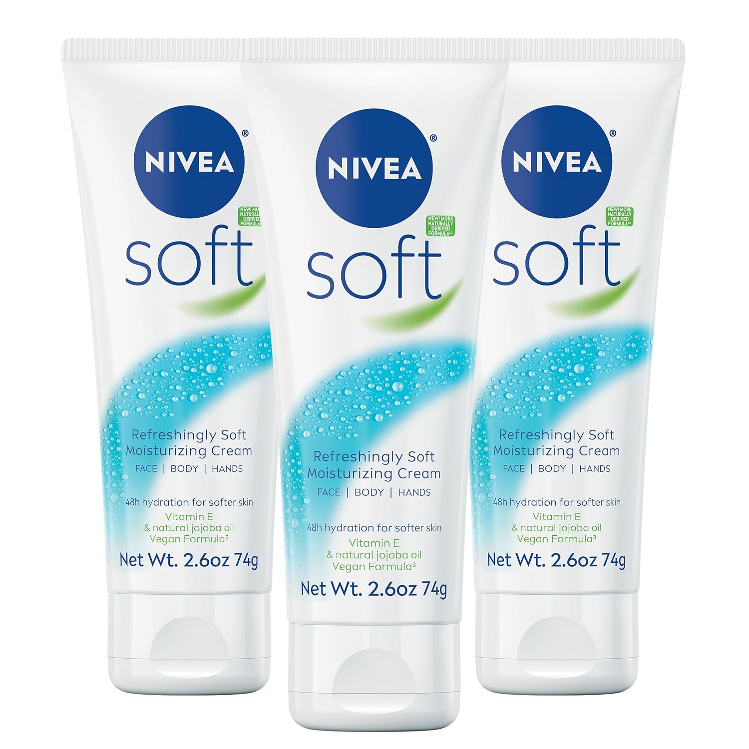 NIVEA Soft Refreshingly Soft Moisturizing Cream, Lightweight Body Moisturizer for Face, Body and Hands, Body Cream Enriched with Jojoba Oil and Vitamin E, 16 Oz Jar