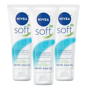 NIVEA Soft Refreshingly Soft Moisturizing Cream, Lightweight Body Moisturizer for Face, Body and Hands, Body Cream Enriched with Jojoba Oil and Vitamin E, 16 Oz Jar