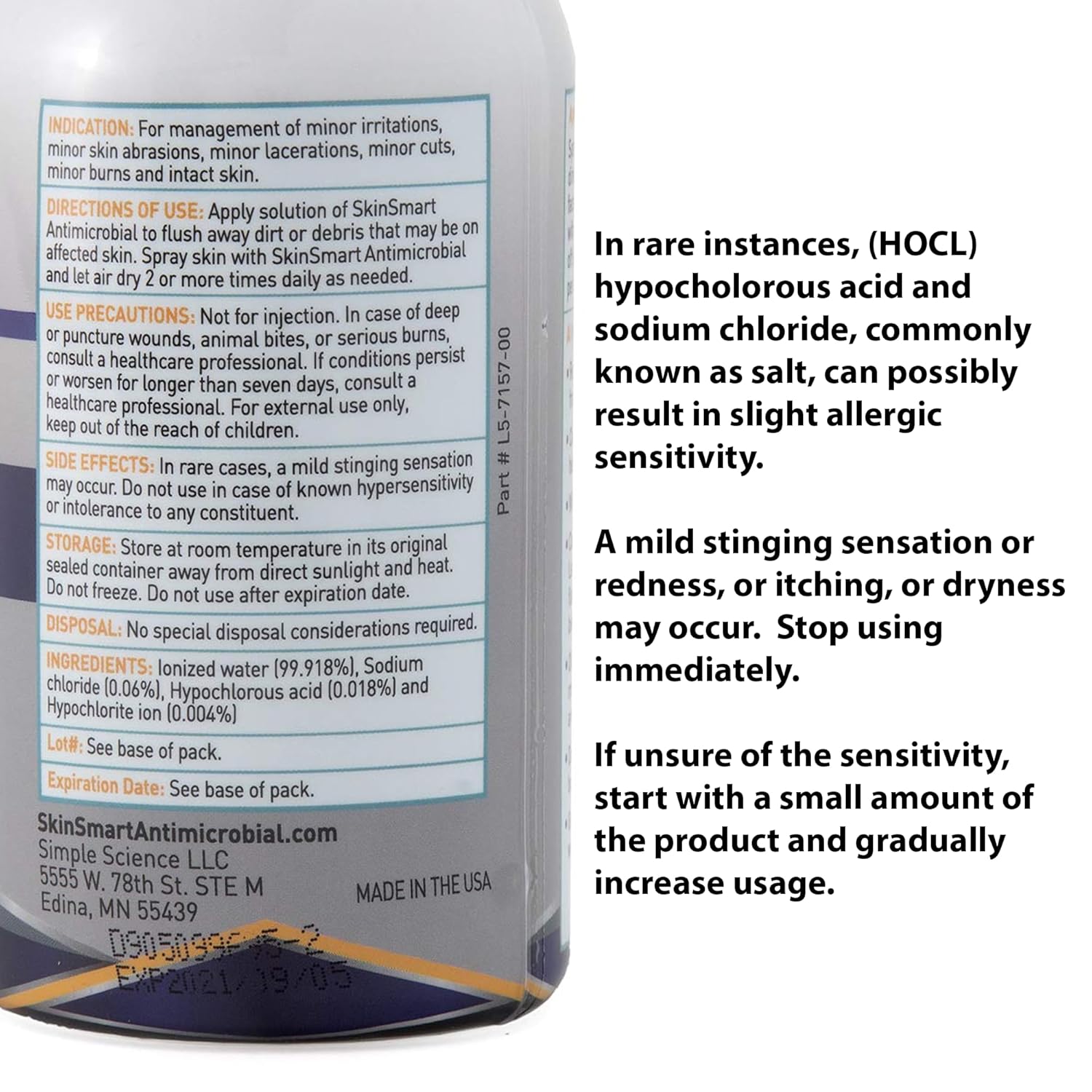 SkinSmart Antimicrobial Facial Cleanser for Breakouts, Targets Bacteria Linked to Acne with a Gentle Hypochlorous Acid Spray, Post Workout Miracle Solution for Adults and Teens, 8 Ounce Bottle