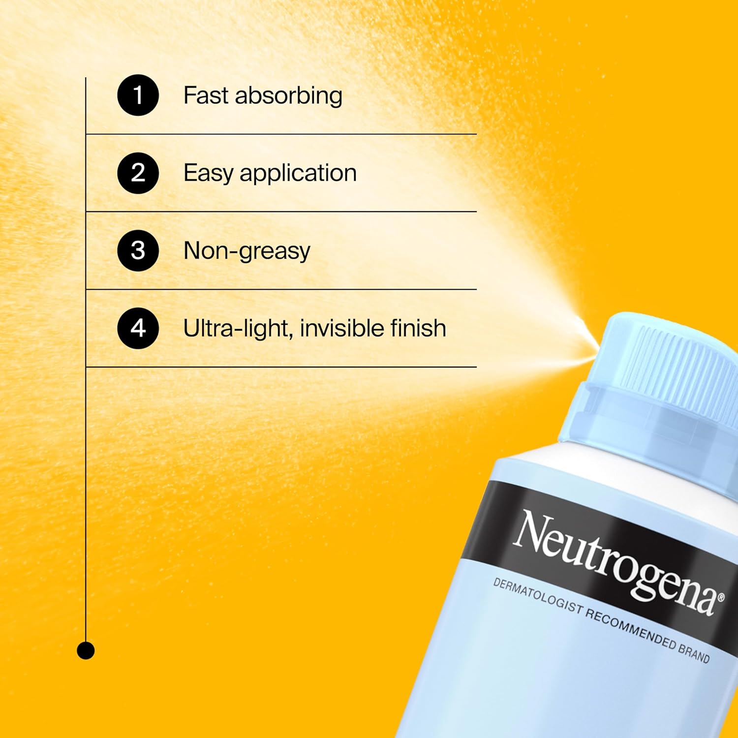 Neutrogena Ultra Sheer Body Mist Sunscreen Spray, Broad Spectrum SPF 45, Lightweight Spray Sunscreen, Non-Greasy & Water Resistant, Oil-Free & Non-Comedogenic UVA/UVB, 5 oz Pack of 3
