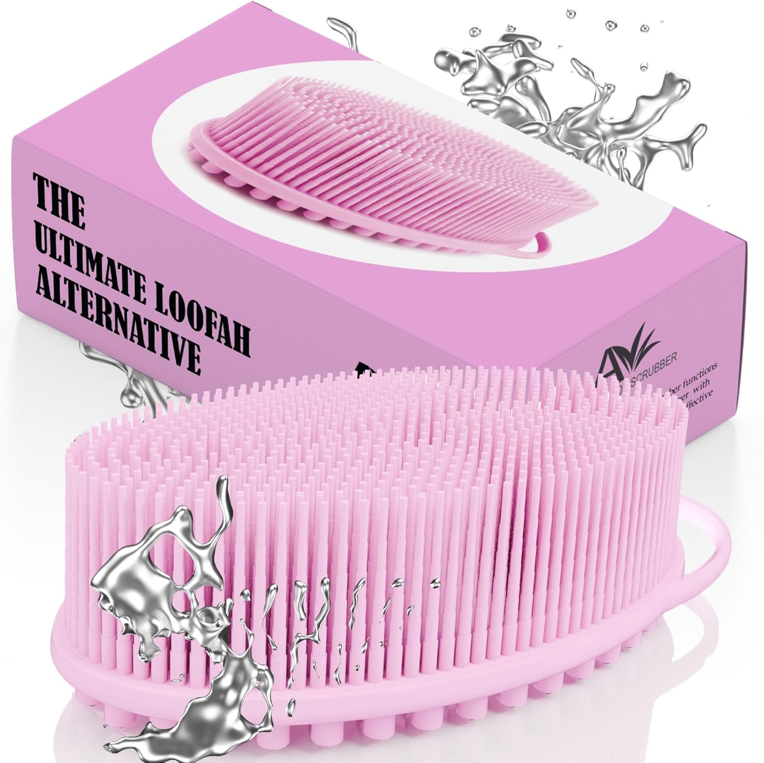 Avilana Silicone Body Scrubber – Dual-Sided Exfoliator for Men & Women, Gentle Loofah Alternative, Easy-to-Clean Silicone Shower Scrubber