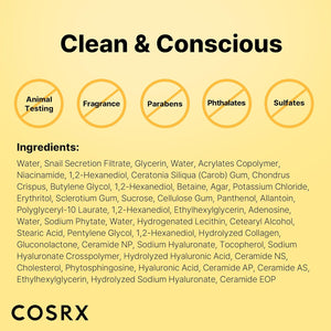 COSRX Advanced Snail Mucin Glass Glow Hydrogel Face Masks Skincare 3 EA, Collagen Face Mask, Travel Essentials, Overnight Face Mask, Korean Skin Care