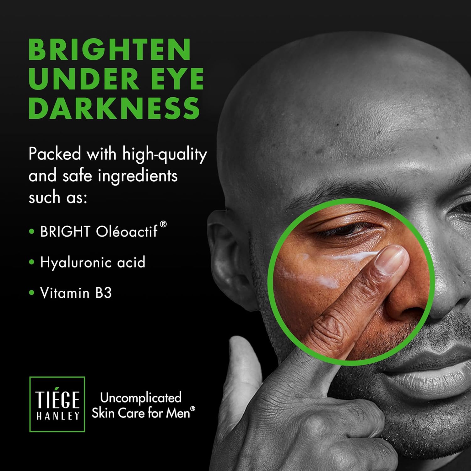 Tiege Hanley Eye Cream for Men | Reduces Dark Circles, Bags under Eyes, Puffiness & Crow’s Feet – Anti-Aging Under Eye Treatment, 0.5 oz