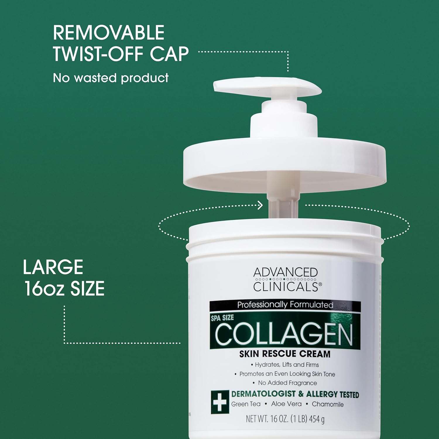 Advanced Clinicals Retinol Body Lotion + Collagen Cream Fragrance Free Face Moisturizer & Body Cream 2pc Skincare Set For Women & Men Helps Reduce Appearance Of Crepey Skin, Wrinkles, & Dry Skin, 2pc
