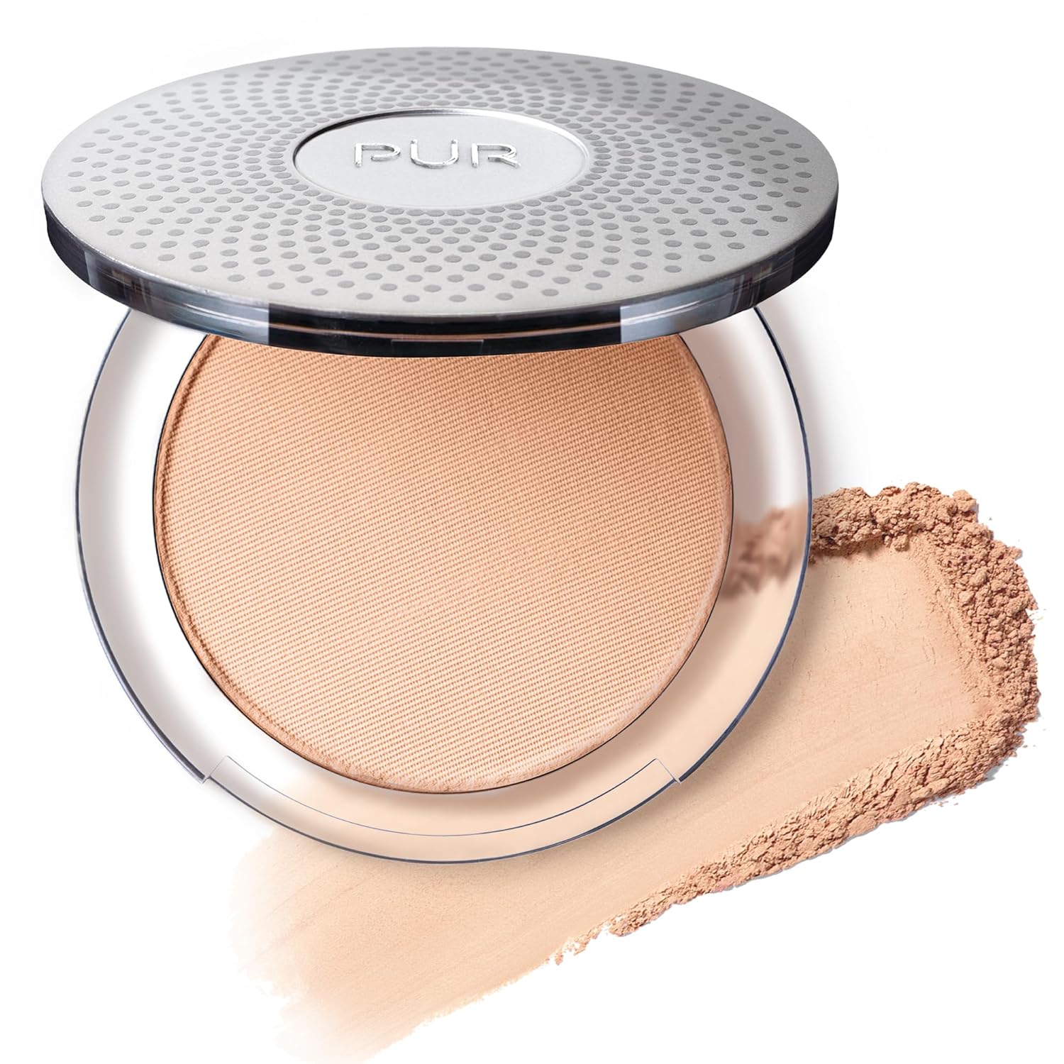 PUR Beauty 4-in-1 Pressed Mineral Makeup Powder Foundation with SPF 15 - Concealer & Finishing Compact Pressed Powder for Face - Buildable Medium to Full Coverage Foundation Powder