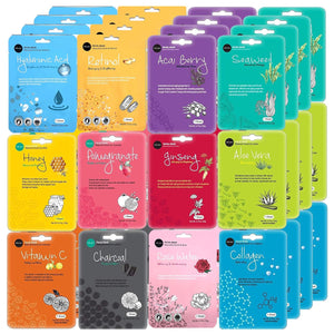 Celavi K-Beauty Skincare Essence Facial Face Mask Korea Skin Care Moisturizing B Set 12 Pack