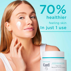 Curel Japanese Skin Care Intensive Face Moisturizer Cream, Hydrating Face Lotion for Dry to Very Dry Sensitive Skin, Anti-Aging, Fragrance-Free, Anti-Wrinkle Japanese Skin Care, 1.4 Oz