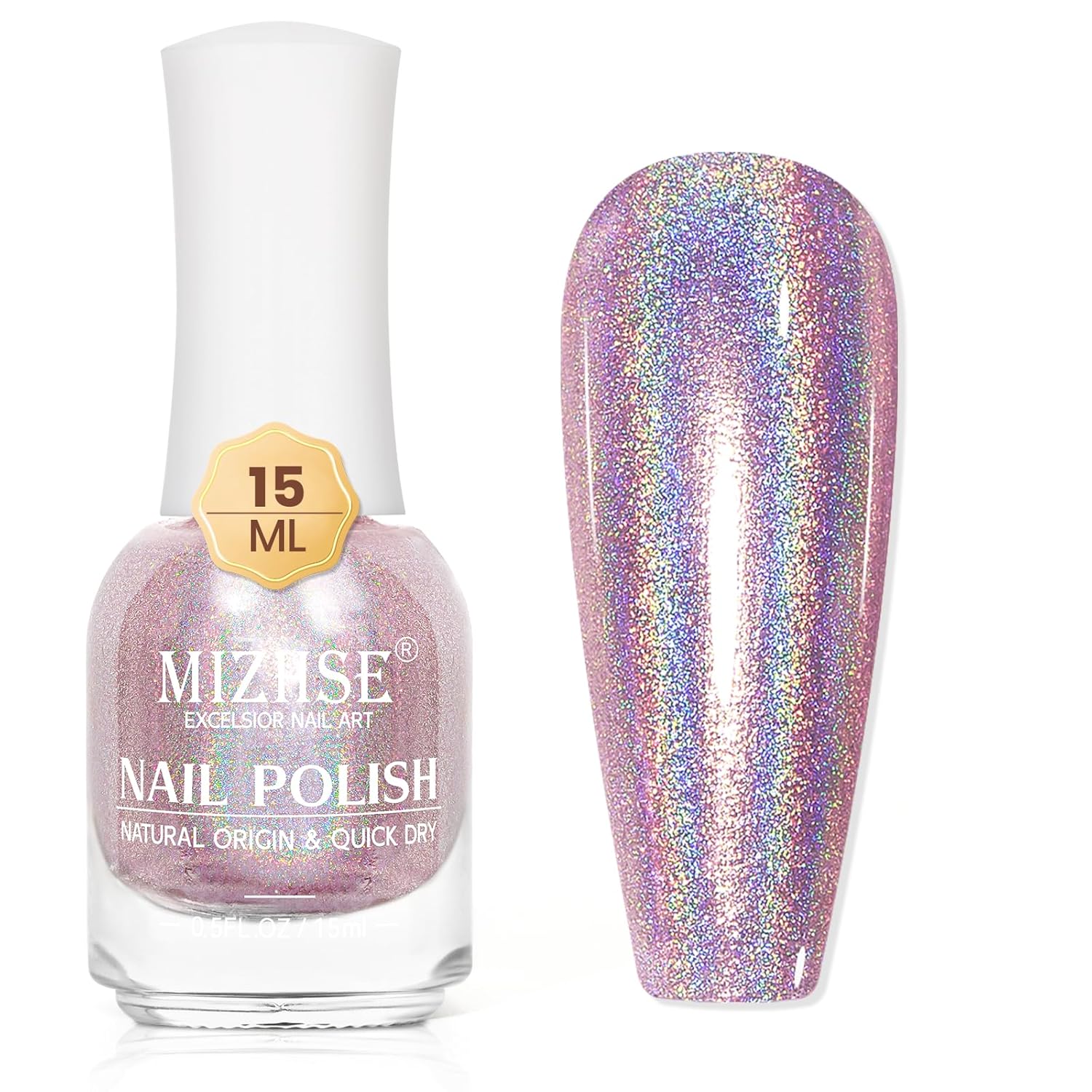 MIZHSE Nail Polish: 15Ml Mermaid Pearl Nail Polish Pink Aurora Effect Nail Polish, Fingernail and Toenail Polish Glossy Long Lasting Nail Polish Trendy DIY at Home Nail Gift Spree
