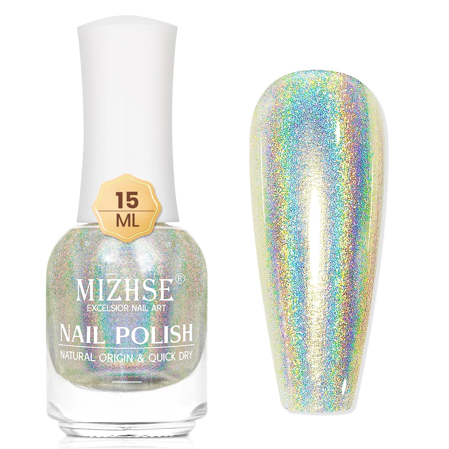 MIZHSE Nail Polish: 15Ml Mermaid Pearl Nail Polish Pink Aurora Effect Nail Polish, Fingernail and Toenail Polish Glossy Long Lasting Nail Polish Trendy DIY at Home Nail Gift Spree