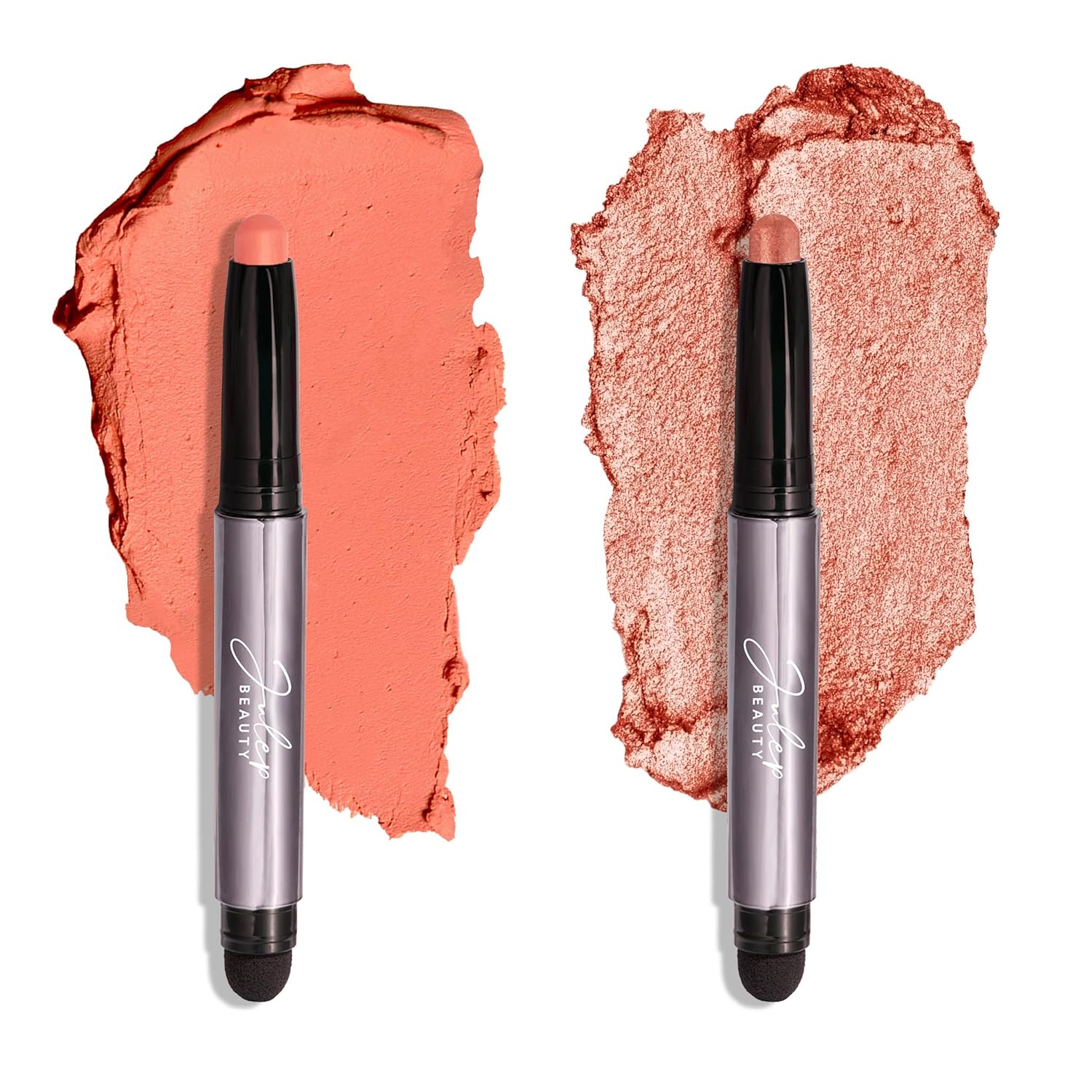 Julep Eyeshadow 101 Crème-to-Powder Waterproof Eyeshadow Stick Duo – Long-Lasting, Crease-Proof, Easy Apply with Built-in Smudger -Taupe Shimmer and Stone