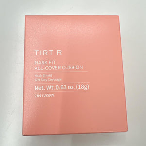 TIRTIR Mask Fit All Cover Pink Cushion Foundation | High coverage, Velvety Matte Finish, Lightweight, Flawless, Corrects Redness, Korean Cushion (#21N Ivory, Full Size, 0.63 Fl Oz)