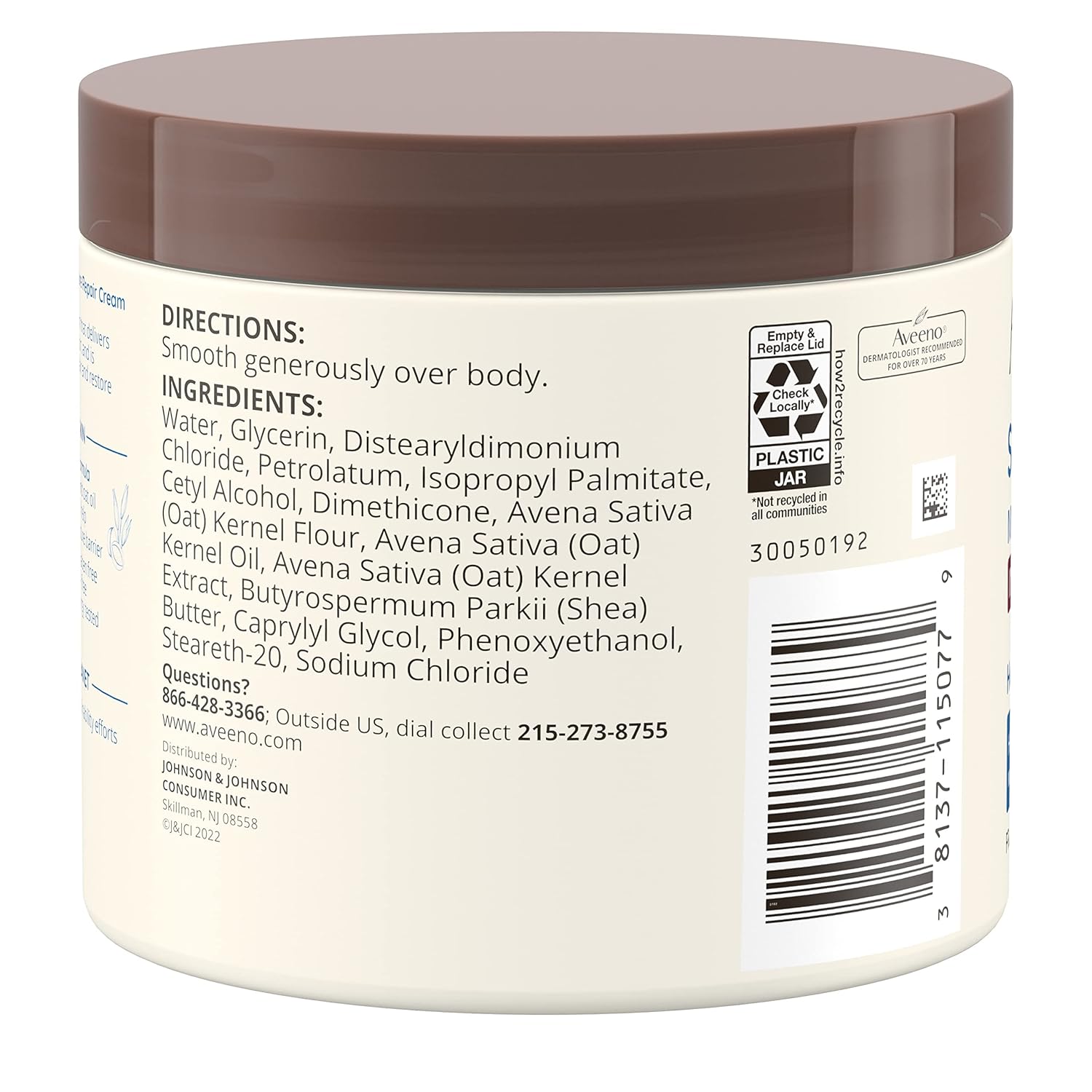 Aveeno Skin Relief Intense Moisture Repair Body Cream with Triple Oat & Shea Butter Formula, Helps Relieve & Restore Extra-Dry Skin with Long-Lasting Moisture, Fragrance-Free, 11 oz