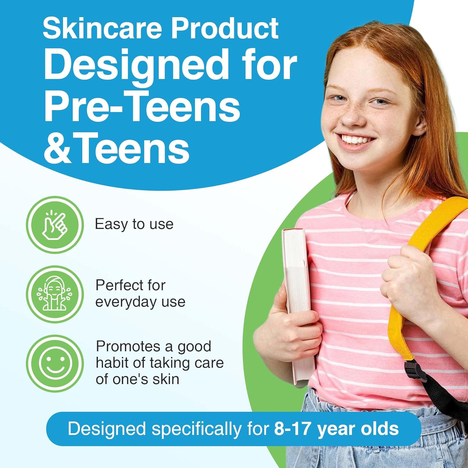 Kidskin - Z-Blast Serum, for Face Acne, Skin Care for Kids, Pre-Teen and Teen Skin Ages 9-17, Vegan-and-Cruelty-Free Acne Prone Skin Care, 1 fl oz