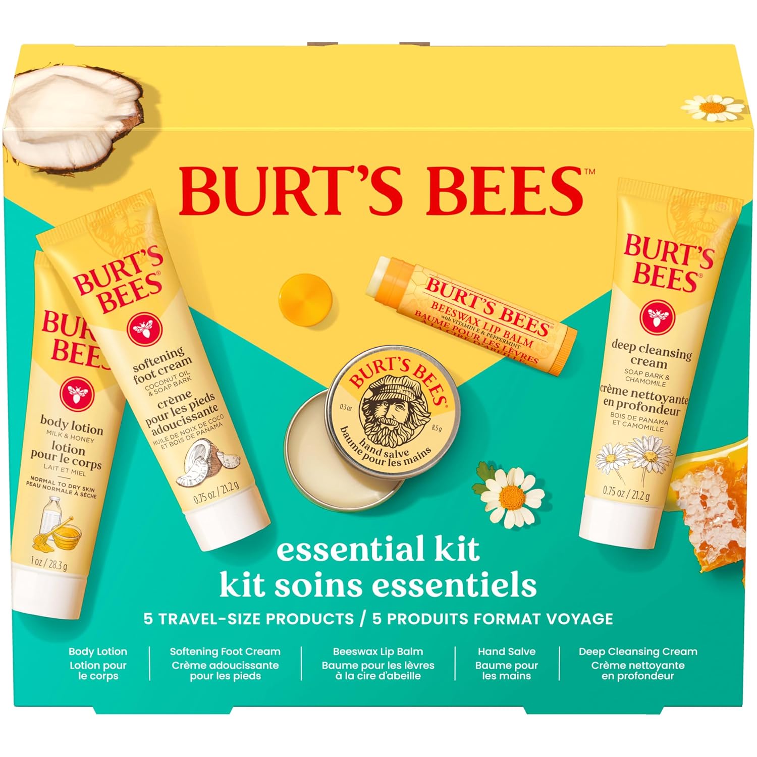Burt's Bees Gifts Ideas - Classics Set, 6 Products in Giftable Tin – Cuticle Cream, Hand Salve, Lip Balm, Res-Q Ointment, Hand Repair and Foot Cream