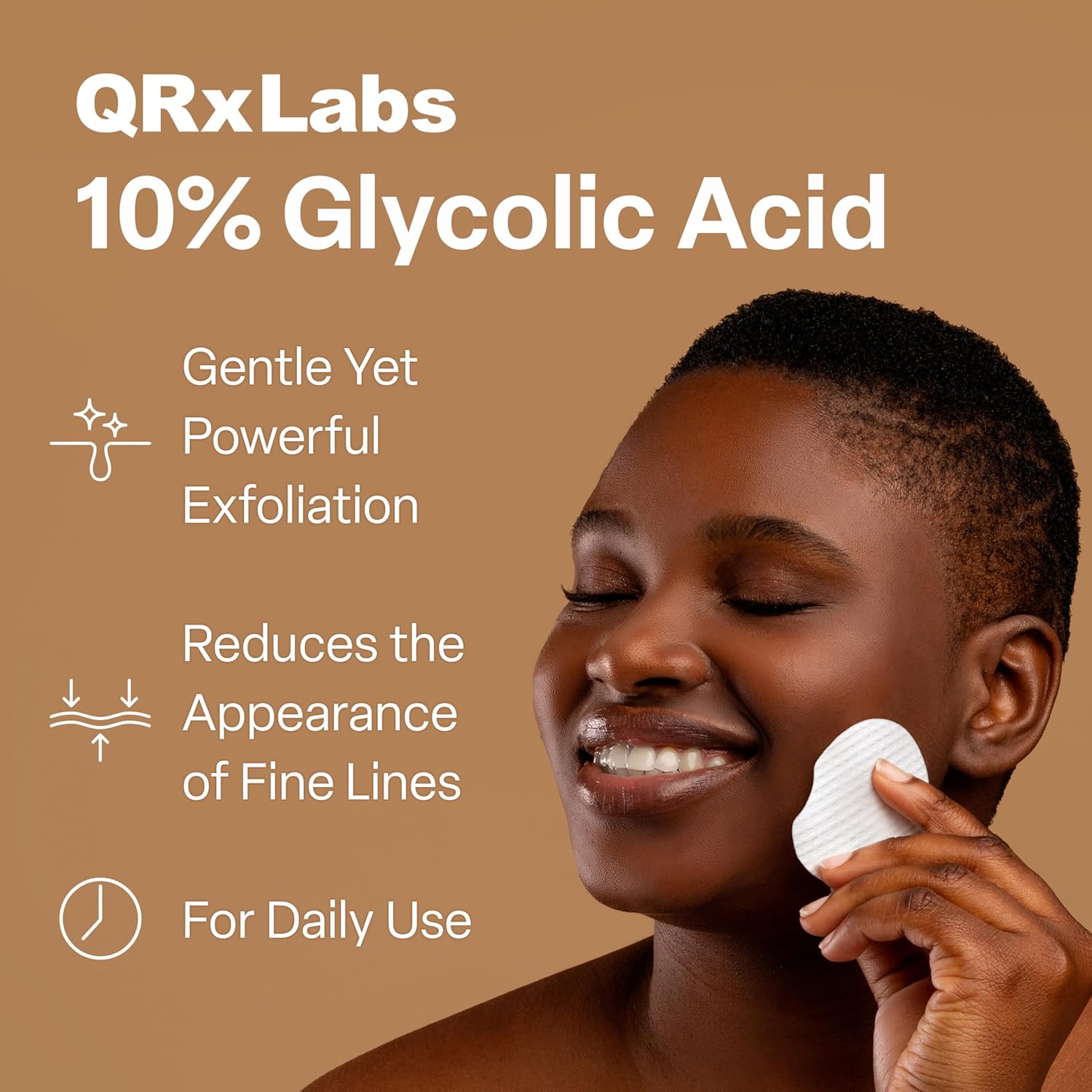 Glycolic Acid 10% Resurfacing Pads for Face & Body with Vitamins B5, C & E, Green Tea, Calendula, Allantoin - Exfoliates Surface Skin and Reduces Appearance of Fine Lines and Wrinkles - Peel Pads