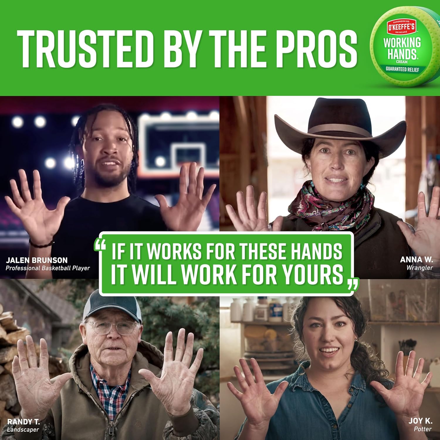 O'Keeffe's Working Hands Hand Cream for Extreme Dryness - 6.8 oz Value Size Jar (2 Pack) - Repairing Skincare for Cracked, Dry Hands