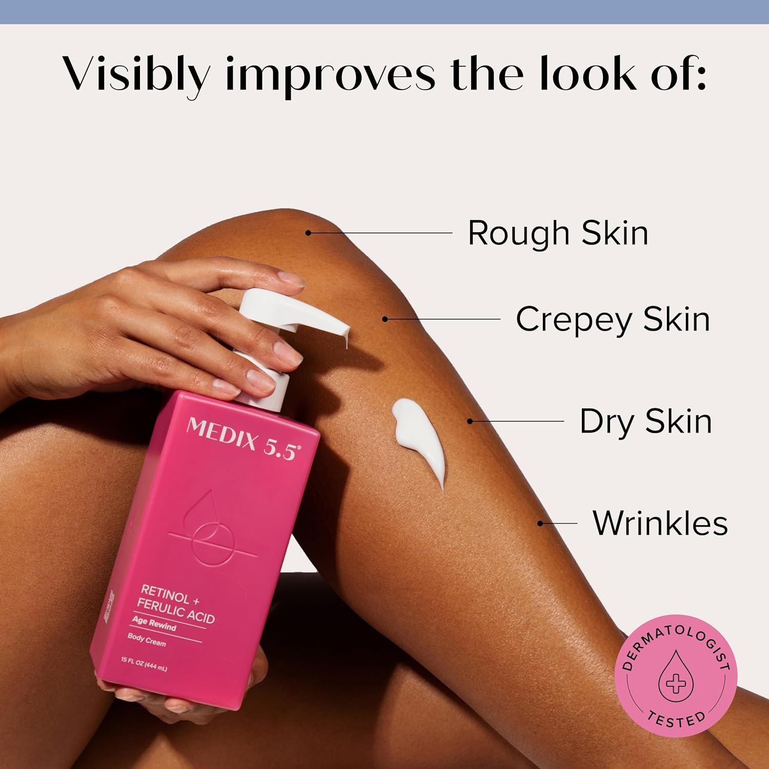 Medix 5.5 Retinol Body Lotion Skincare Moisturizer | Anti Aging Retinol Body Cream | Skin Care Tightening Lotion For Women & Men Helps Diminish Look Of Crepey Skin, Wrinkles, & Fine Lines, 2-Pack