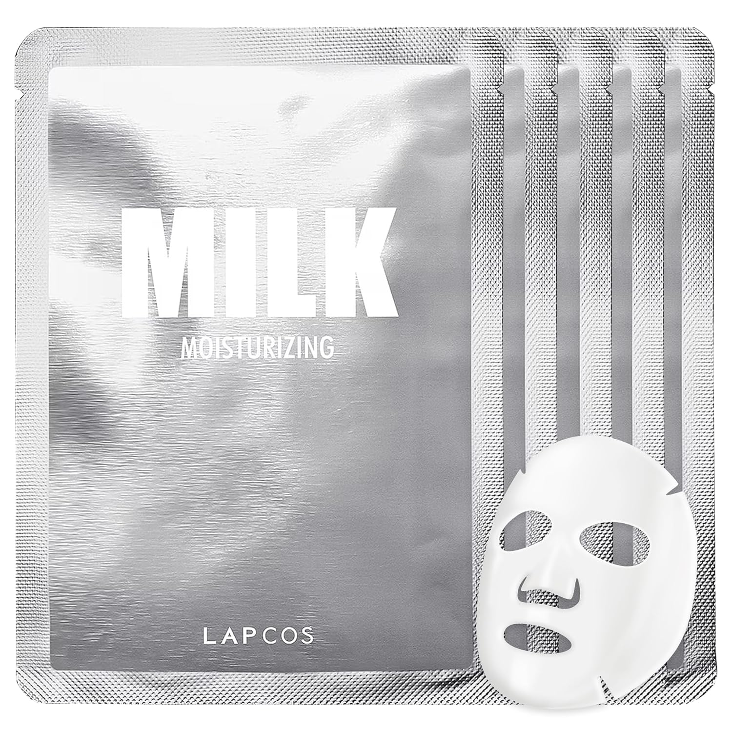 LAPCOS Collagen Sheet Mask, Firming Daily Face Mask with Collagen Peptides for Anti-Aging, Helps to Minimize Wrinkles, Restores Skin Elasticity & Firmness, Hydrating, Korean Beauty, 5-Pack